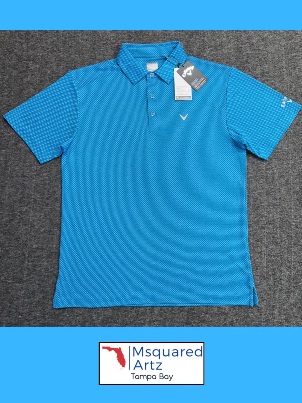 Callaway Opti Dri Golf Polo Shirt Mens Medium Blue Performance NWT
